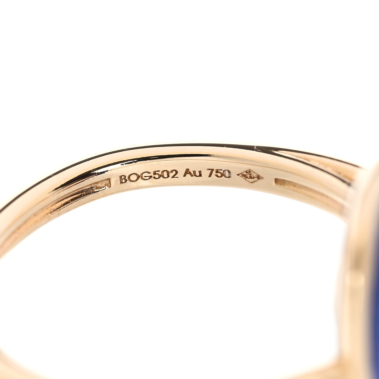 Cartier 18K Yellow Gold Diamond Lapis Lazuli Amulette de Cartier Ring 49 5 5 of 6