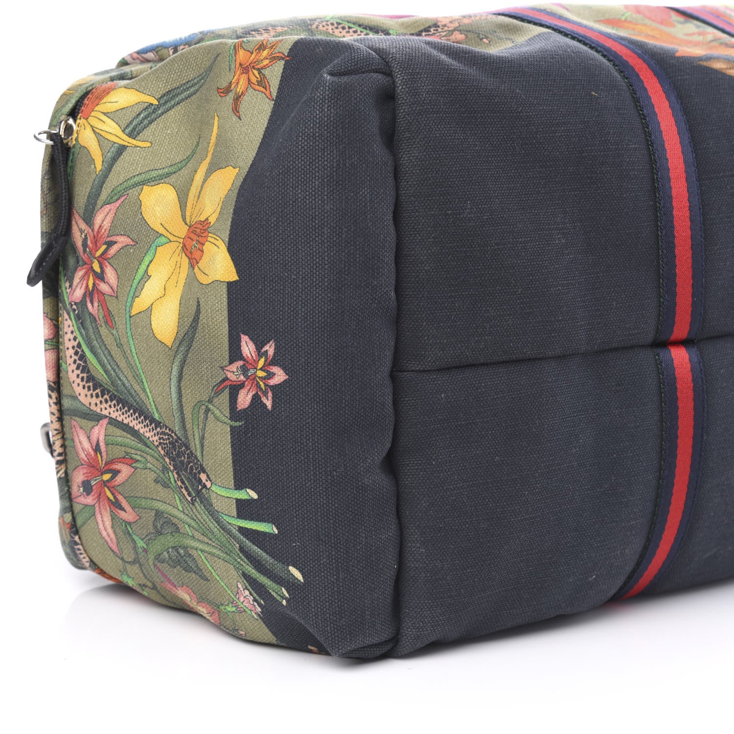 Gucci Canvas Web Floral Animal Large Carry On Duffle Khaki Green Multicolor 5 of 10