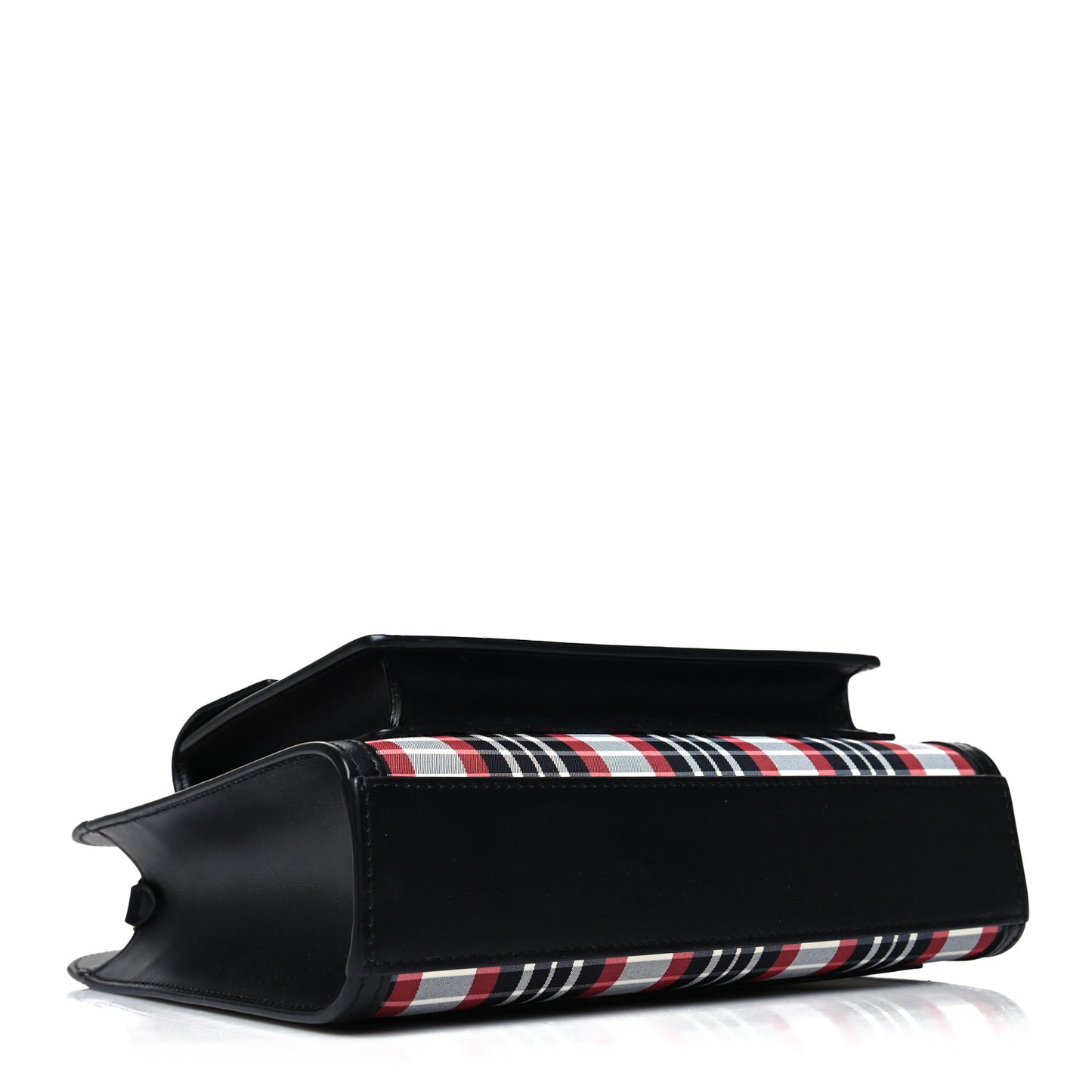Calfskin Nylon Tartan Mini Pocket Bag Bright Red