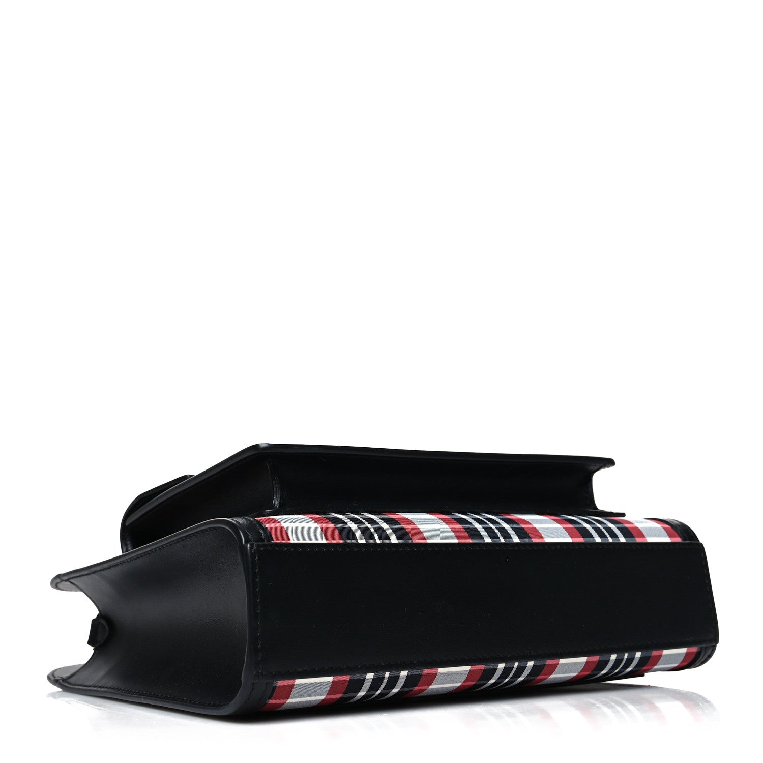 Burberry Calfskin Nylon Tartan Mini Pocket Bag Bright Red 4 of 11