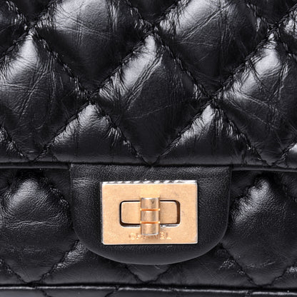 Chanel Aged Calfskin Quilted 2.55 Reissue Flap Belt Bag Clutch Black 10 of 14