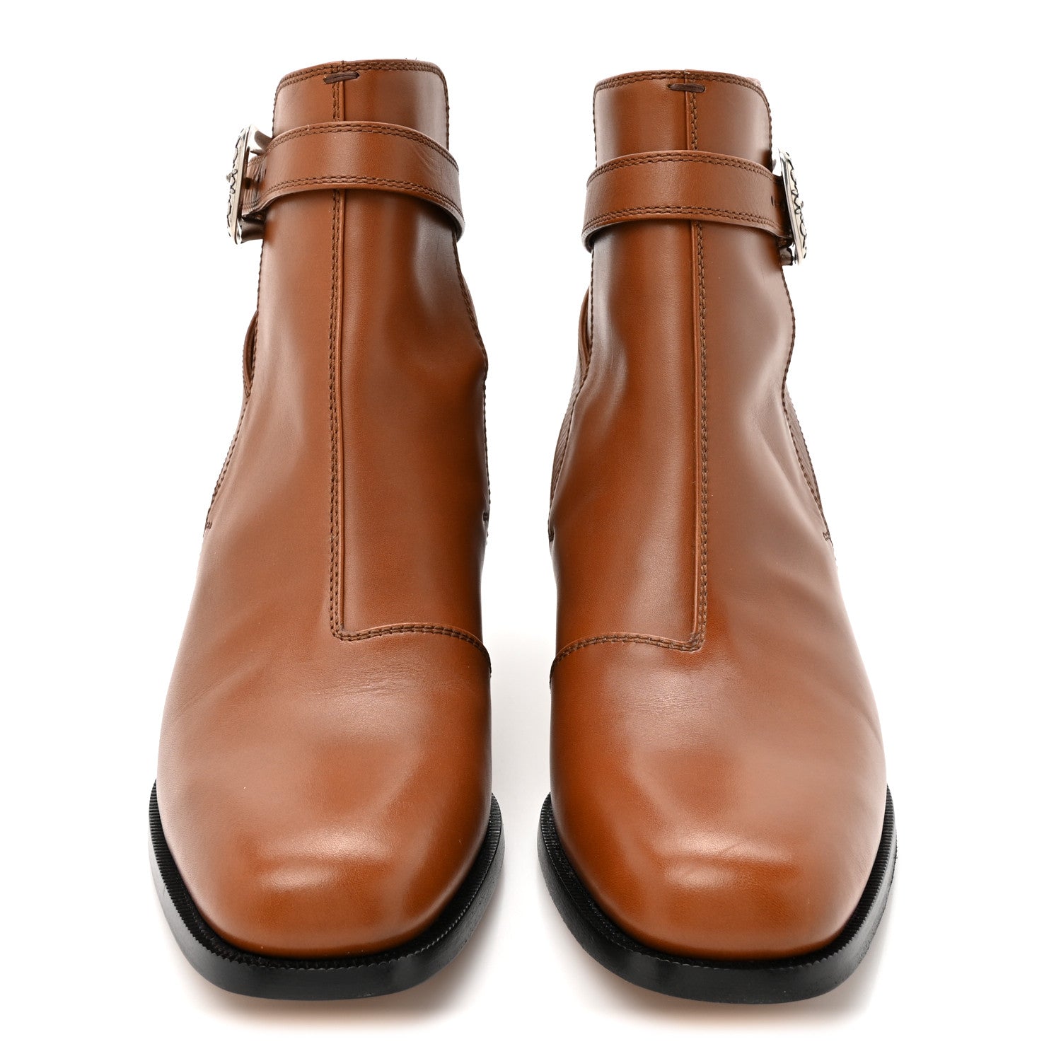 Gucci Calfskin Jakarta Buckle Boots 9 Cuir 3 of 10