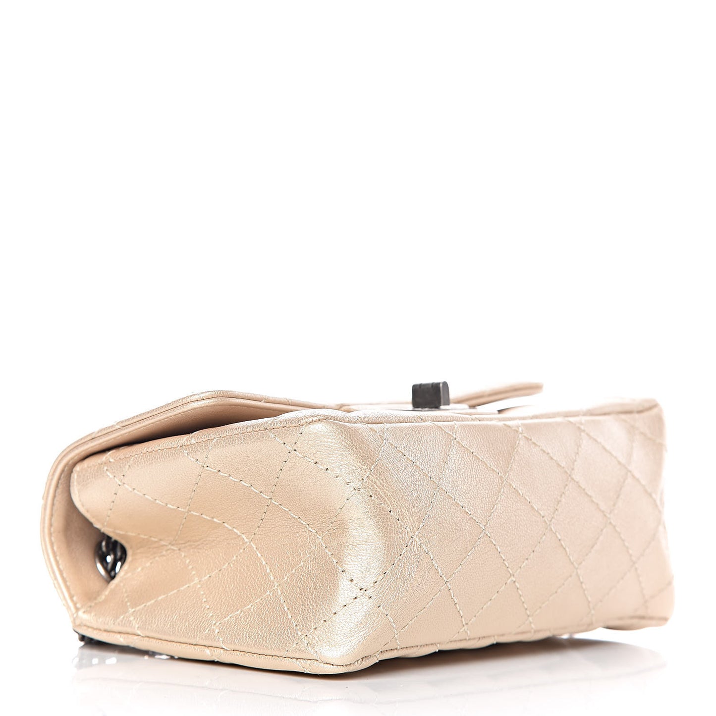 Metallic Sheepskin Quilted 2.55 Reissue Mini Flap Beige