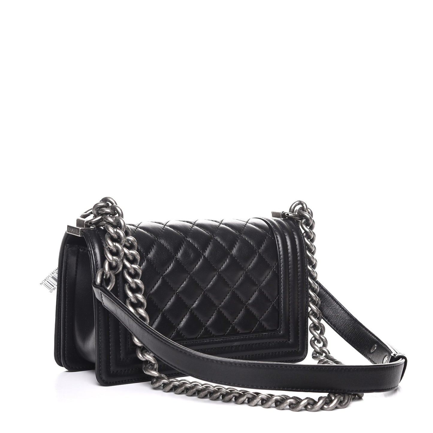 Lambskin Quilted Small Boy Flap Black