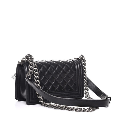 Chanel Lambskin Quilted Small Boy Flap Black 3 of 8