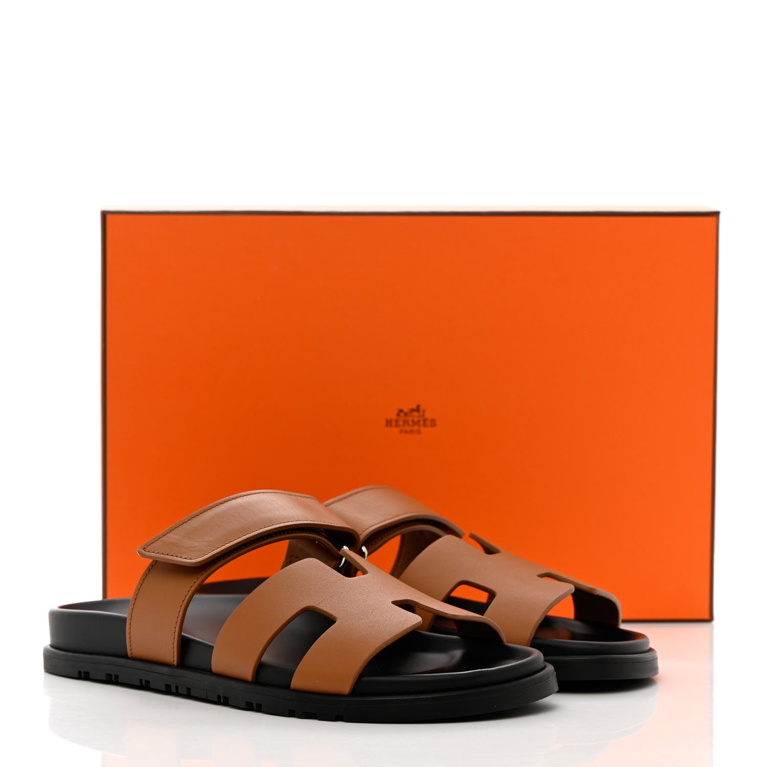Hermes Epsom Womens Chypre Sandals 37 Natural 9 of 9