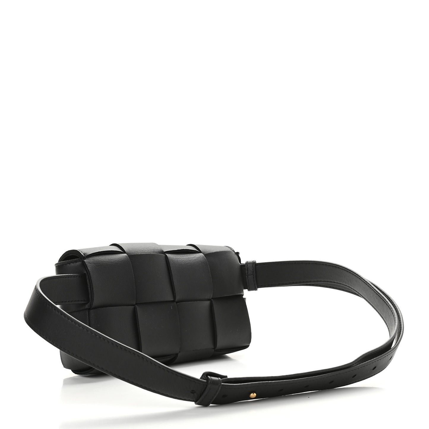 Nappa Maxi Intreccio The Belt Cassette Bag Black
