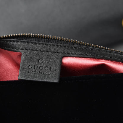 Gucci Velvet Matelasse Small GG Marmont Shoulder Bag Black 9 of 10