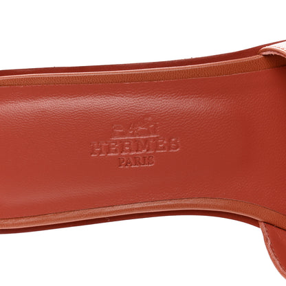 Hermes Goatskin Oran Sandals 35.5 Rouge Blush 6 of 9