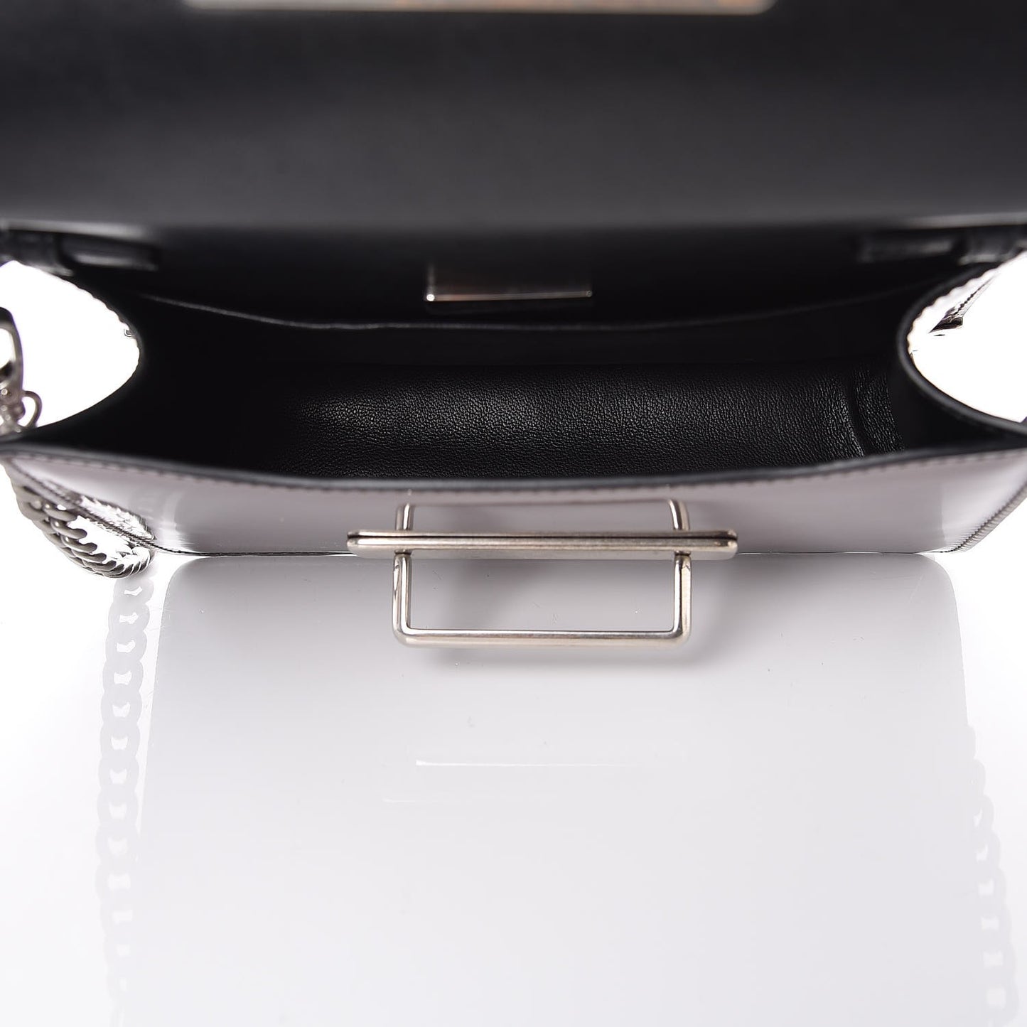 Metallic Vitello Saffiano Cahier Bag Ferro Black