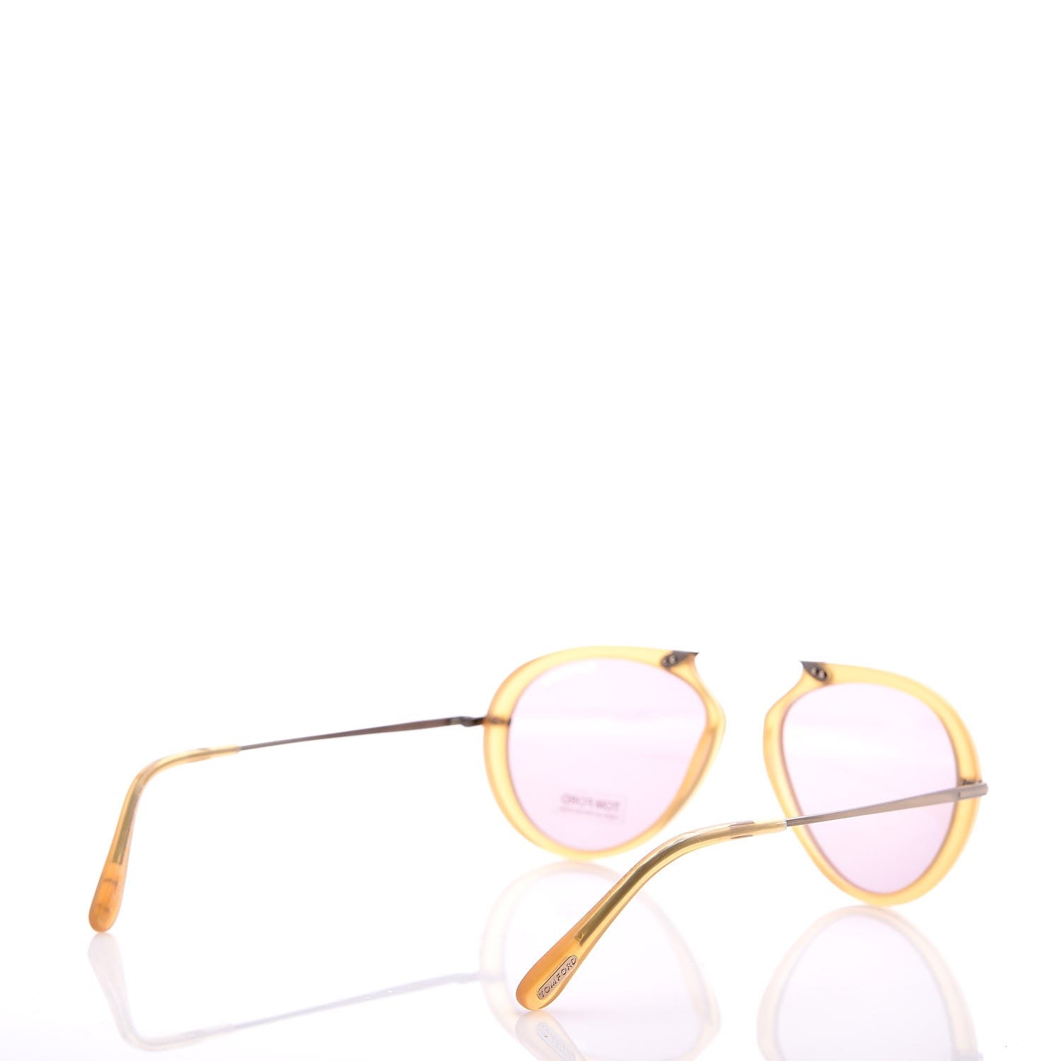 Tom Ford Aaron Aviator Sunglasses TF473 Yellow 4 of 8