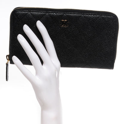Chanel Caviar Quilted Large Gusset Zip Around Wallet Black 2 of 8