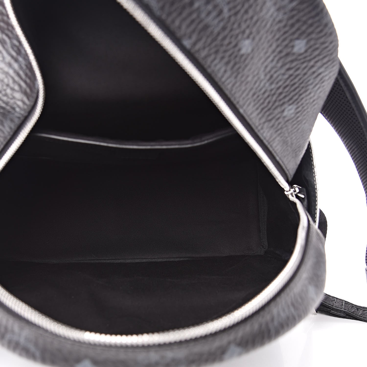 MCM Metallic Visetos Striped Medium Stark Backpack Silver Black 5 of 10