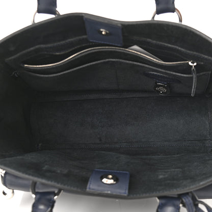Mulberry Silky Calf Nubuck Stripe Small Willow Tote Midnight Blue 4 of 10