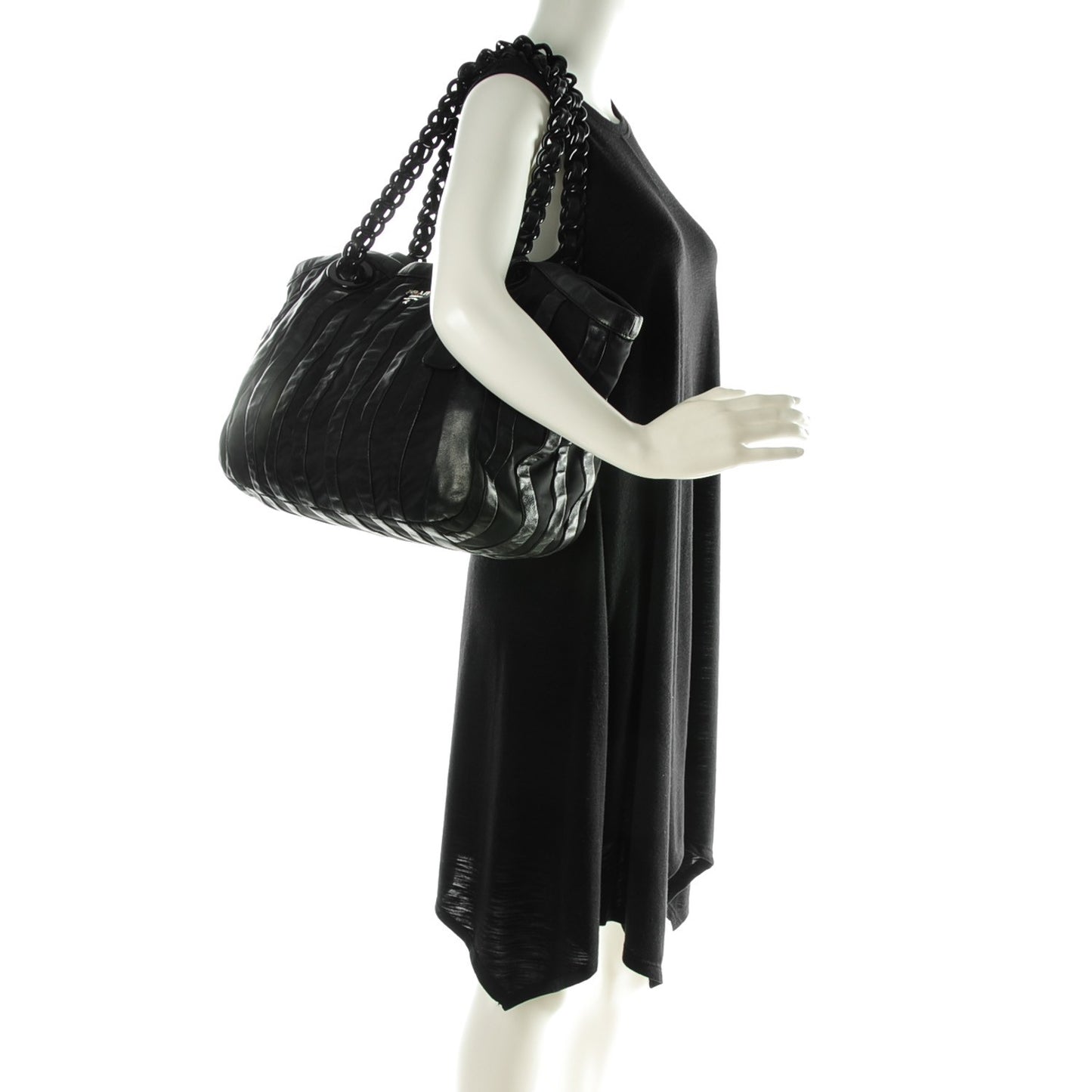 Tessuto Nappa Mordore Tote Nero Black