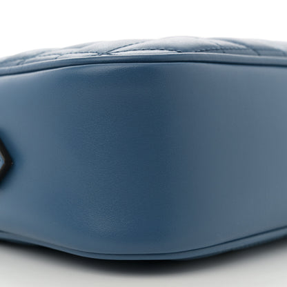 Gucci Calfskin Matelasse Aria Small GG Marmont Chain Shoulder Bag Clear Blue 9 of 10