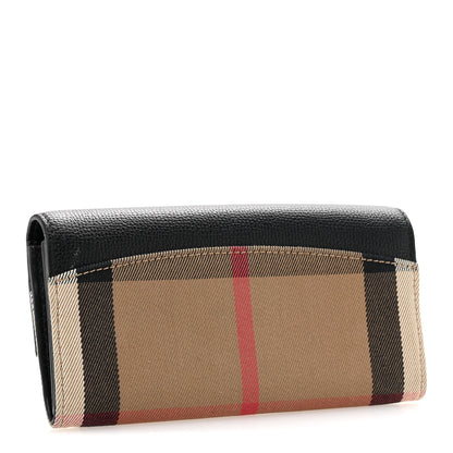 Burberry Calfskin House Check Porter Continental Wallet Black 3 of 10