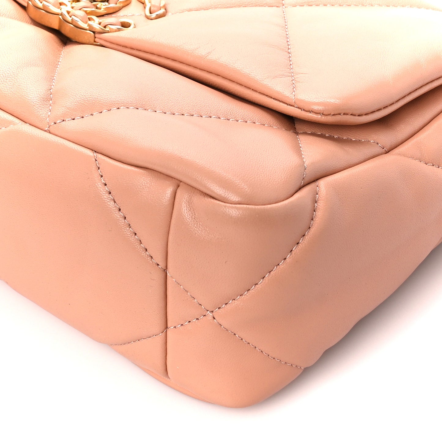 Lambskin Quilted Medium Chanel 19 Flap Beige