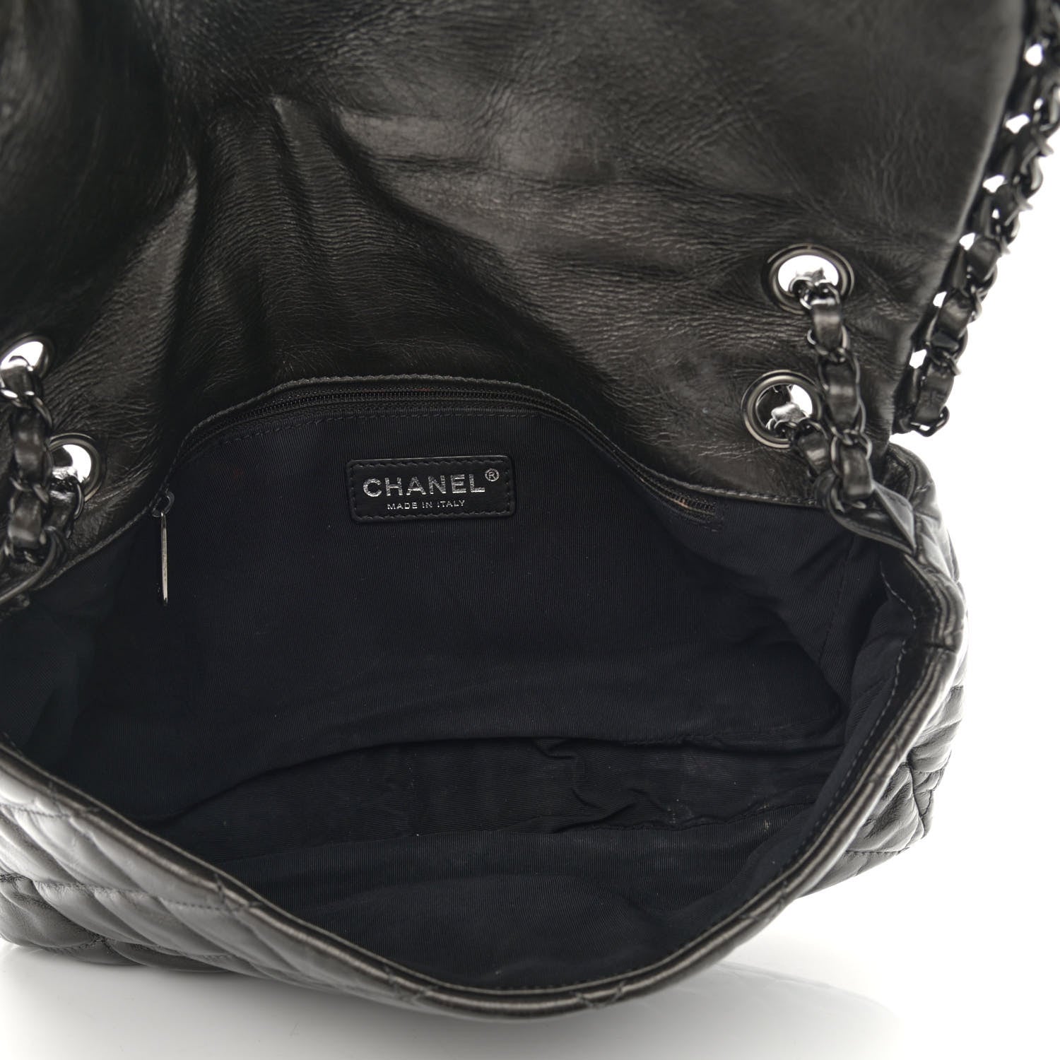 Chanel Metallic Calfskin Quilted Medium Chain Me Flap Grey 5 of 11