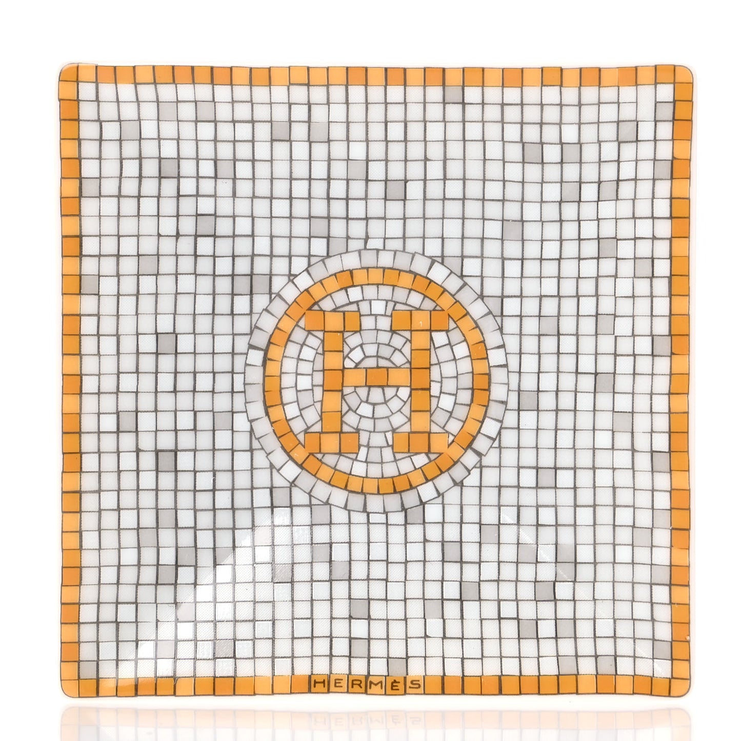 Porcelain Mosaique Au 24 Square Plate N°1 Gold