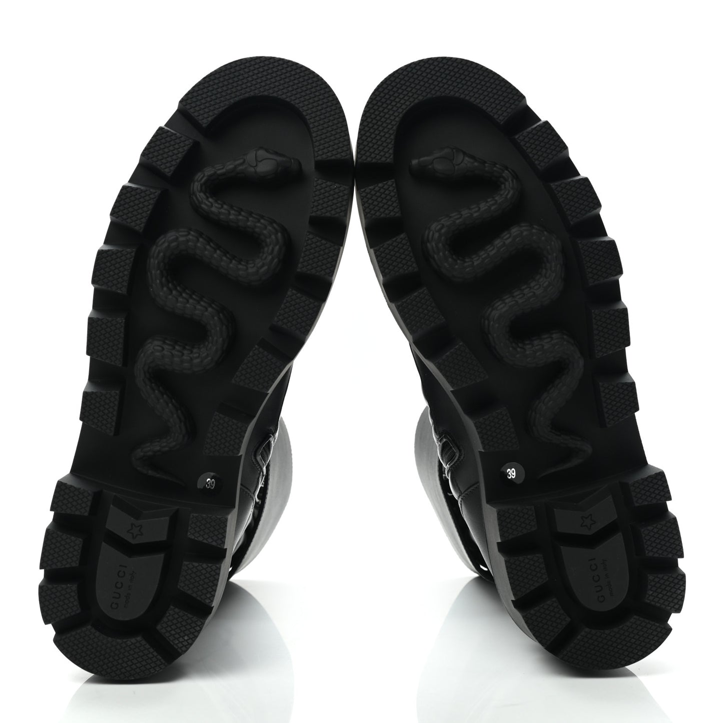 Nappa Frances GG Matelasse Platform Combat Boots 39 Black