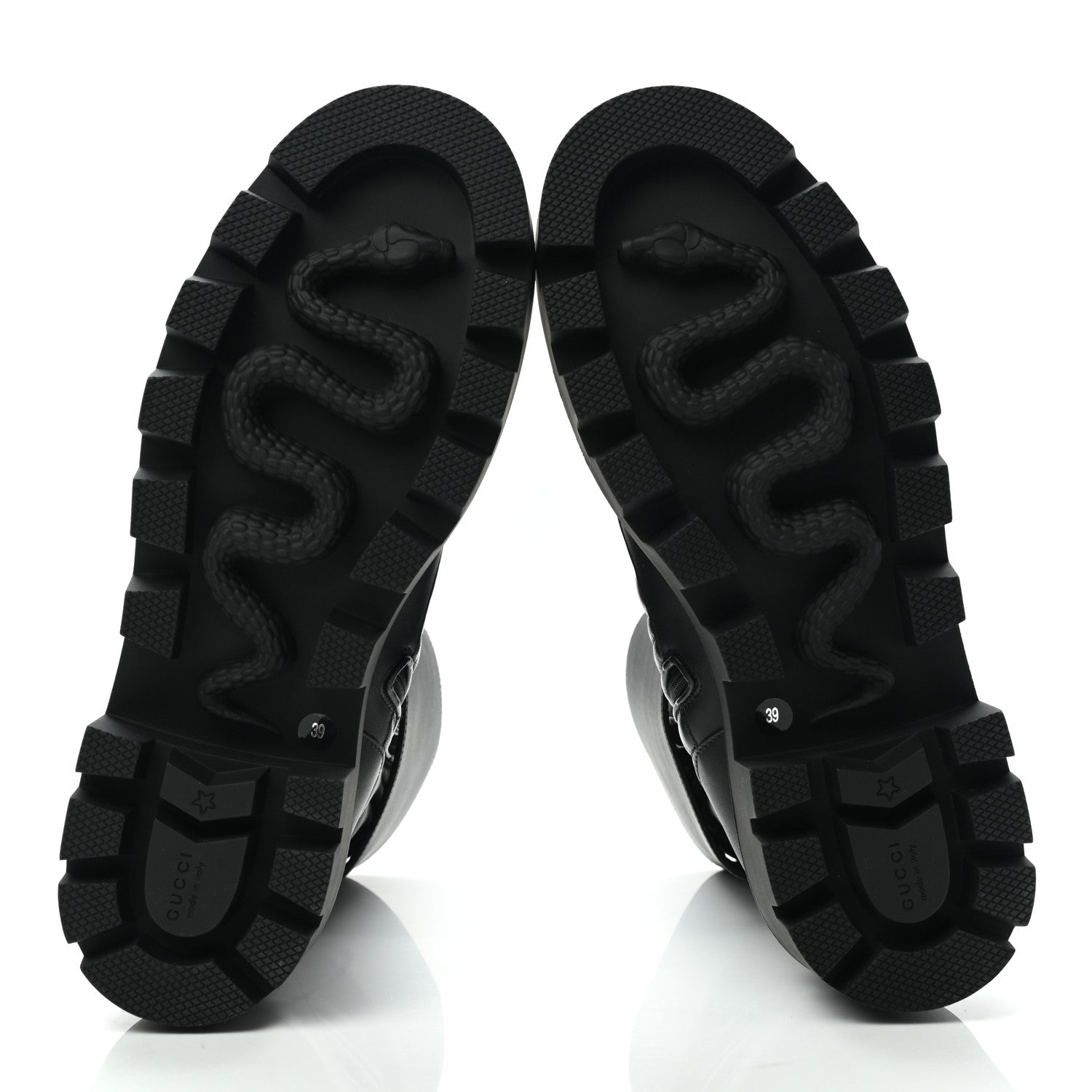 Gucci Nappa Frances GG Matelasse Platform Combat Boots 39 Black 5 of 9