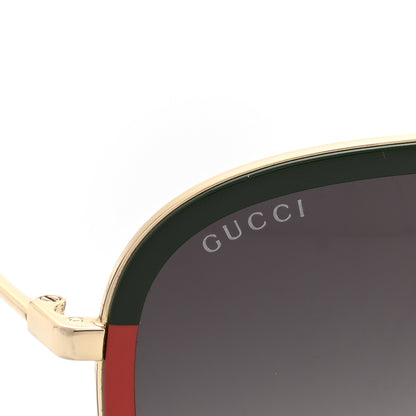 Gucci Web Aviator Sunglasses GG0062S Green Red 5 of 8