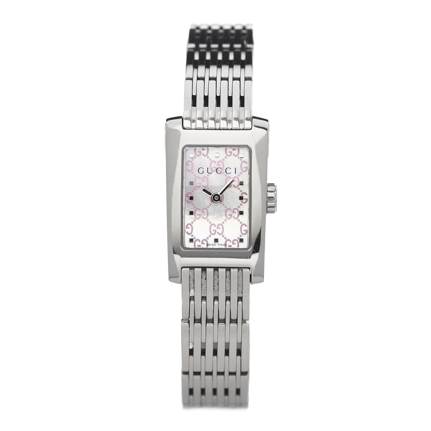 Gucci Stainless Steel Pink Mother of Pearl 15mm 8600L Quartz Watch 1 of 6