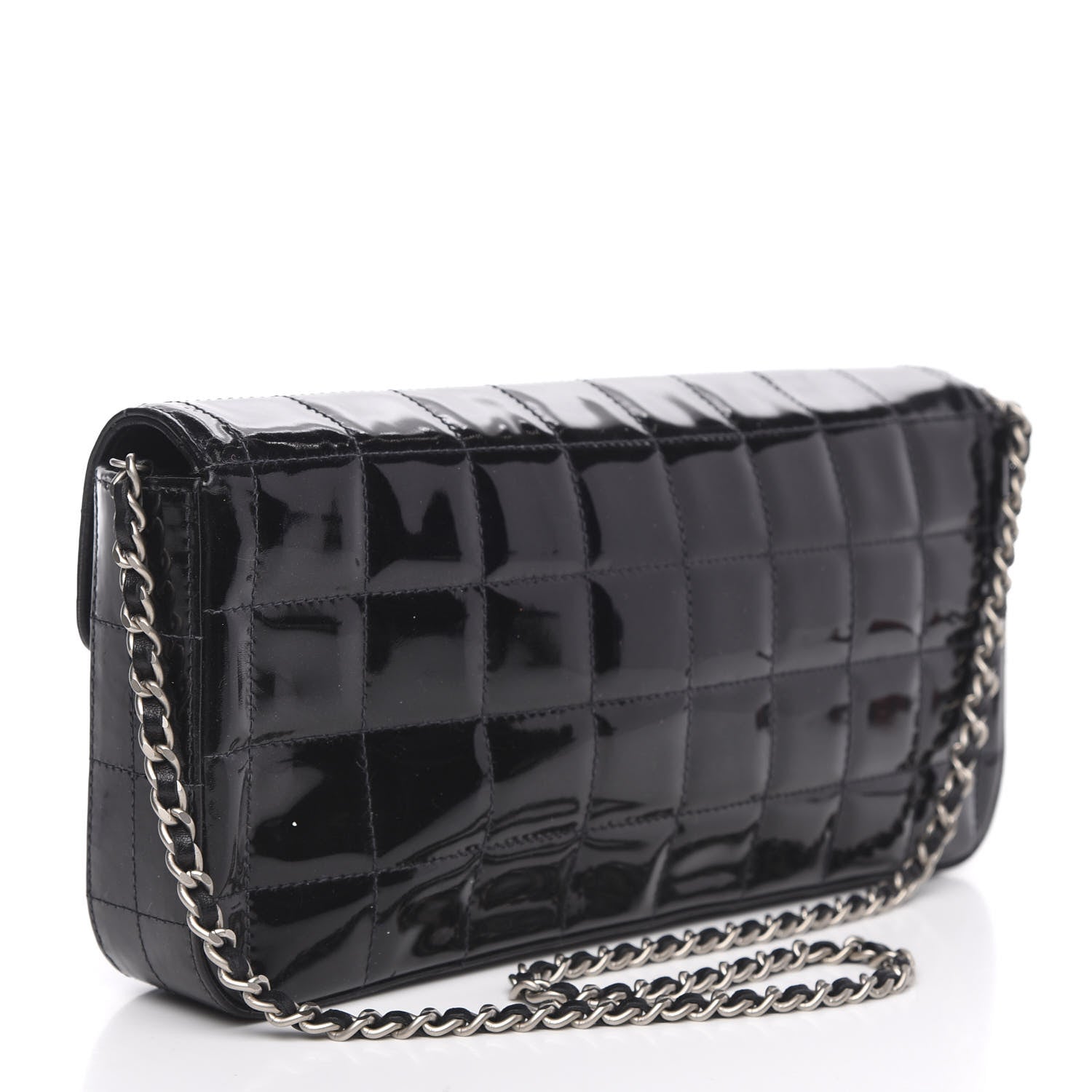 Chanel Patent Quilted East West Chocolate Bar Flap Black 3 of 14