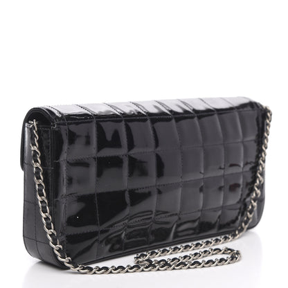 Chanel Patent Quilted East West Chocolate Bar Flap Black 3 of 14
