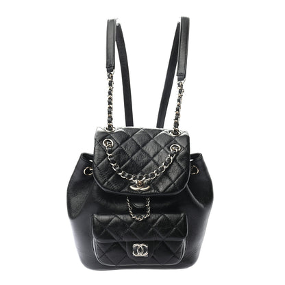 Chanel Glazed Aged Calfskin Quilted Small Duma Drawstring Backpack Black 1 of 9