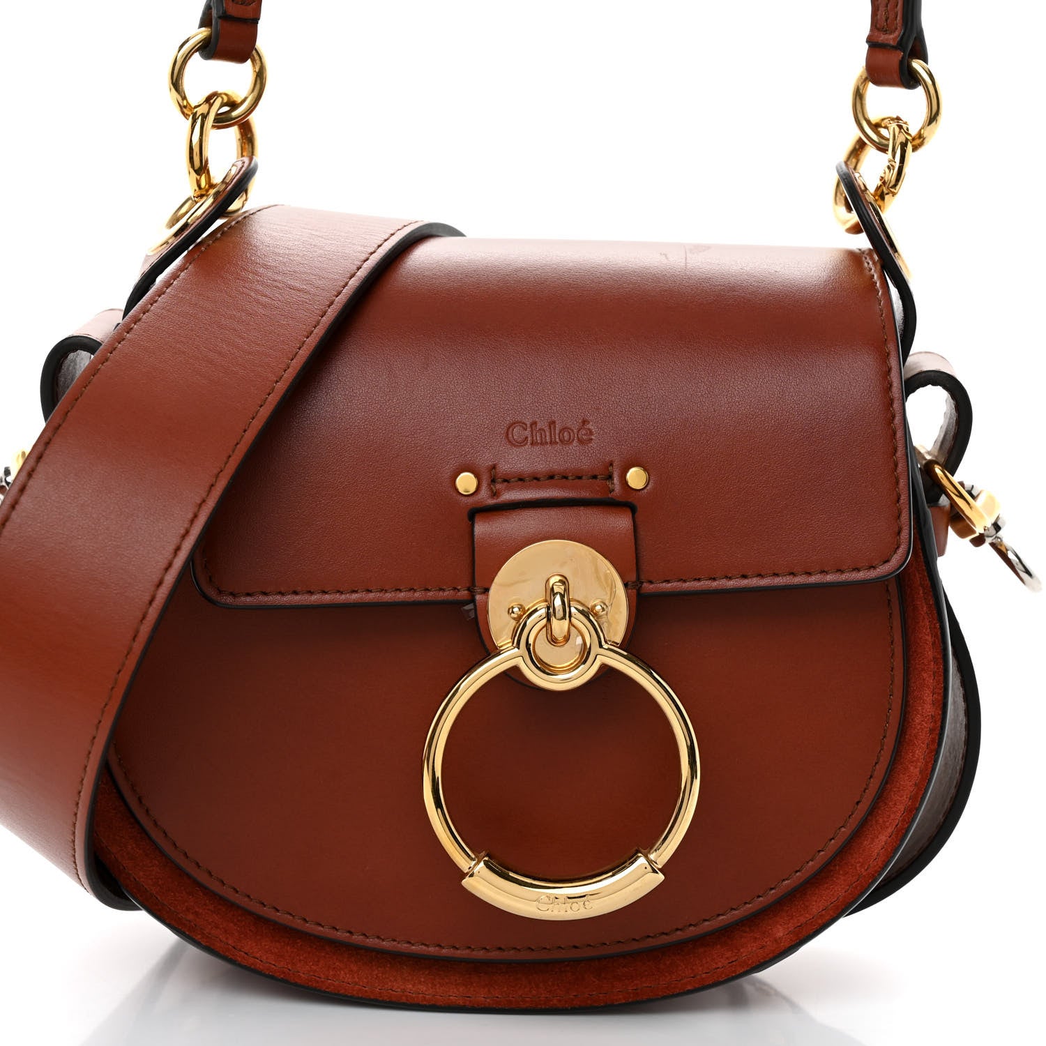 Chloe Calfskin Small Tess Bag Sepia Brown 7 of 9