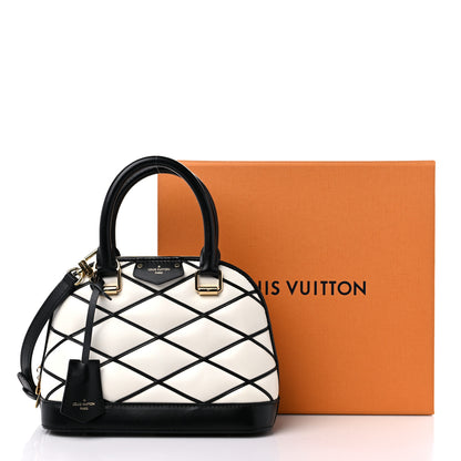 Louis Vuitton Lambskin Malletage Alma BB Black White 11 of 11