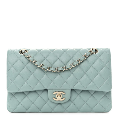 Chanel Caviar Quilted Medium Double Flap Light Blue 1 of 10