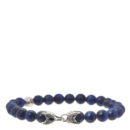 David Yurman Sterling Silver Lapis Lazuli 8mm Spiritual Beads Bracelet 3 of 4