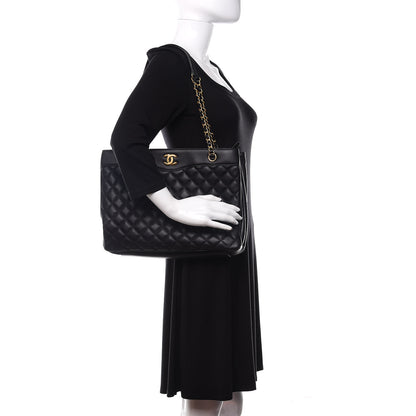 Chanel Calfskin Quilted Medium Tote Black 2 of 10