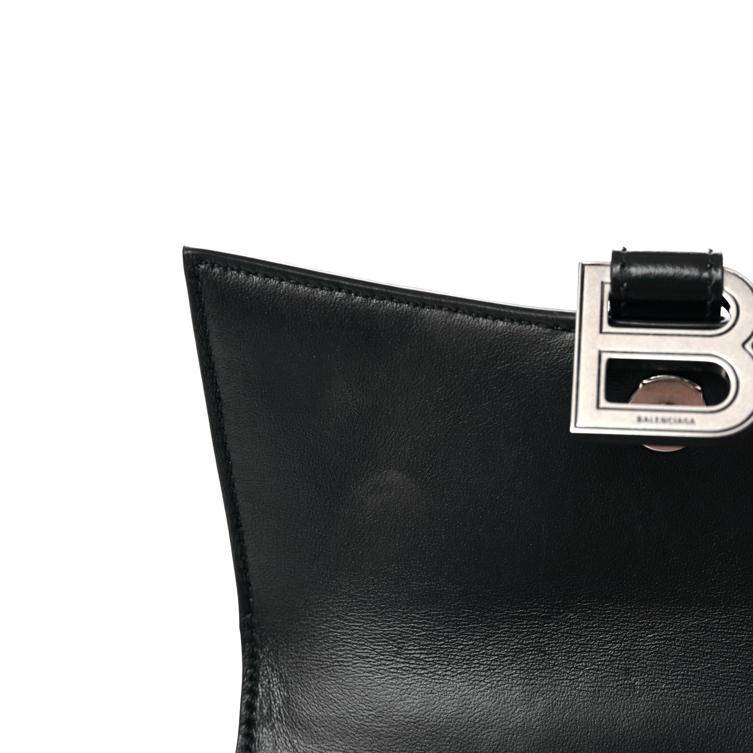 Balenciaga Box Calfskin Graffiti Logo Hourglass Top Handle Bag XS Black Silver 12 of 12