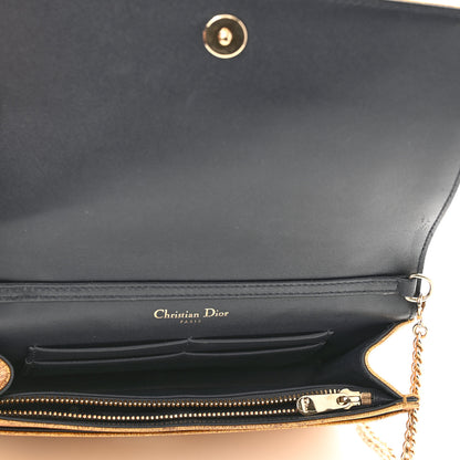 Christian Dior Metallic Brushed Calfskin Diorama Wallet on Chain Pouch Gold 5 of 11