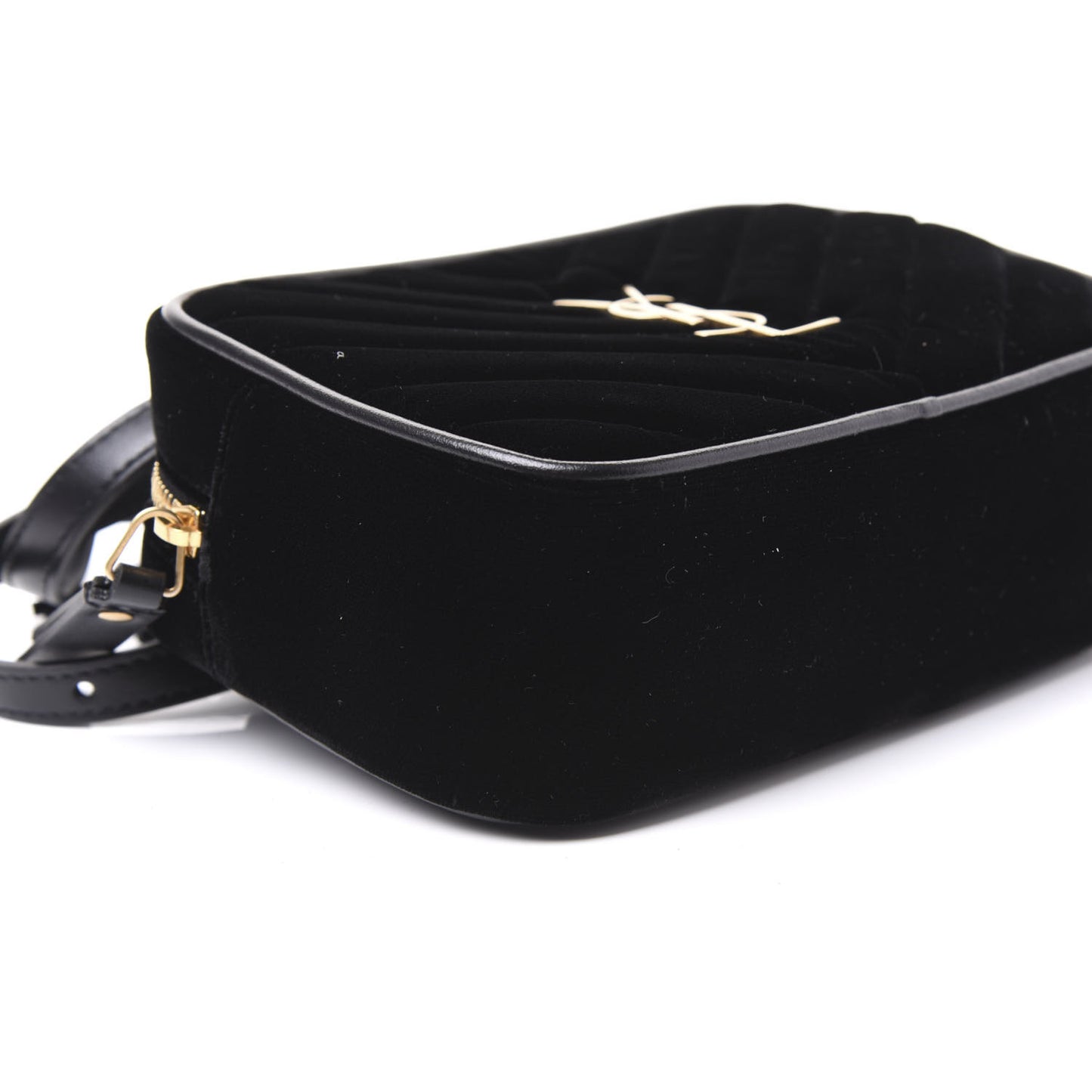 Velour Matelasse Monogram Lou Belt Bag Black