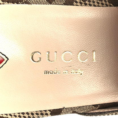 Gucci Monogram Jumbo GG Malaga Kid Womens Princetown Slippers 37.5 Camel Ebony New Acero Beige 7 of 10