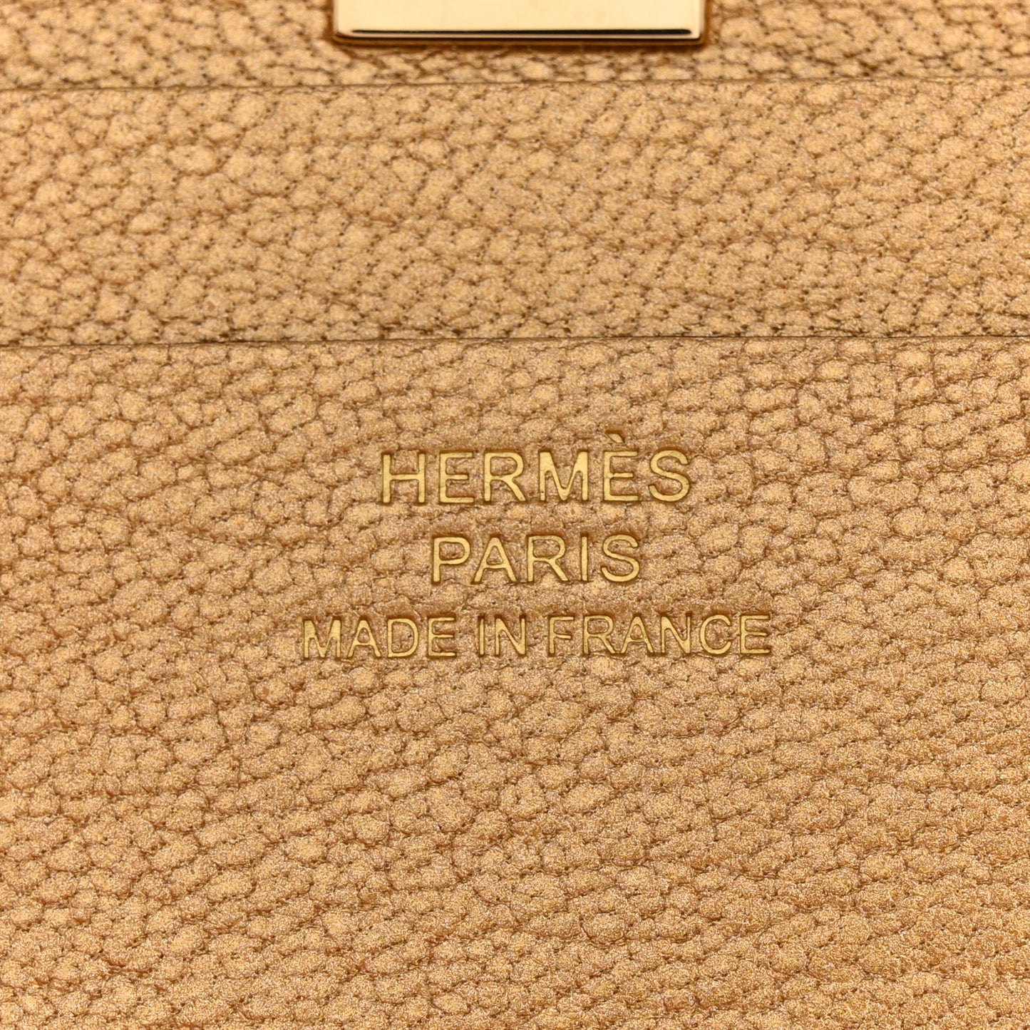 Metallic Chevre Chamkilight Medor Card Holder Dore