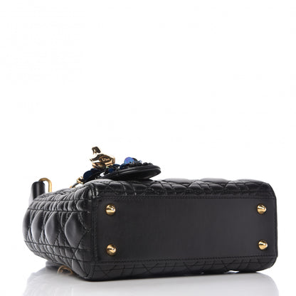 Christian Dior Lambskin Cannage Small Jeweled Lady Dior Black 4 of 9