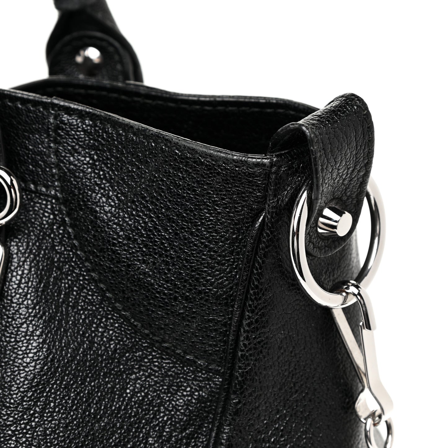 Chevre Silver Metallic Edge Hardware Velo Black