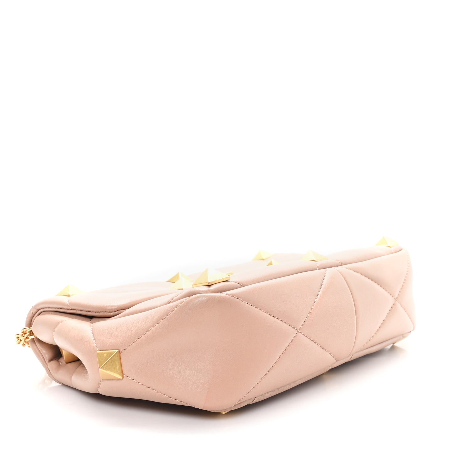 Nappa Large Roman Stud Shoulder Bag Rose Cannelle
