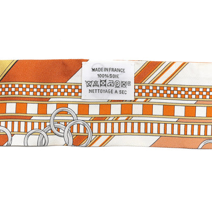 Hermes Silk Brides et Gris Twilly Caramel White Bronze 4 of 7