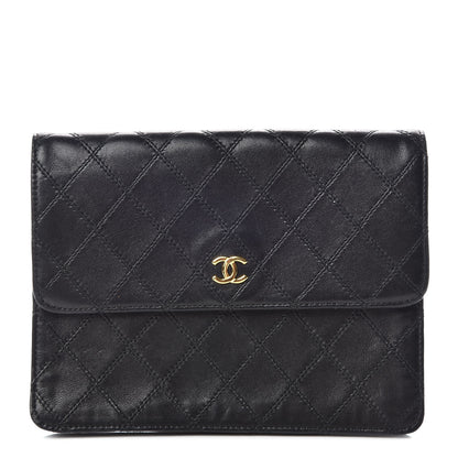 Chanel Lambskin Diamond Stitch Compact Pouch Black 1 of 12