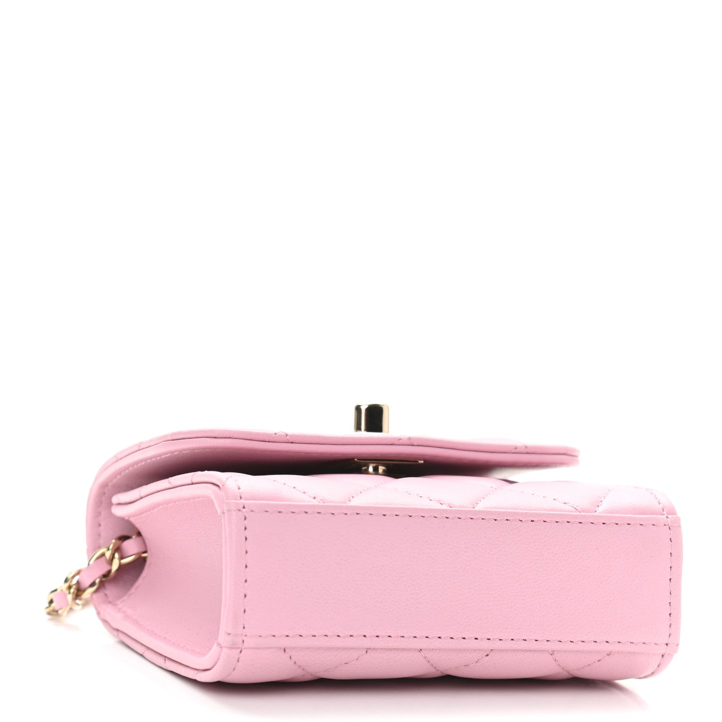 Lambskin Quilted Mini Trendy CC Clutch With Chain Pink