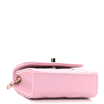 Chanel Lambskin Quilted Mini Trendy CC Clutch With Chain Pink 4 of 10