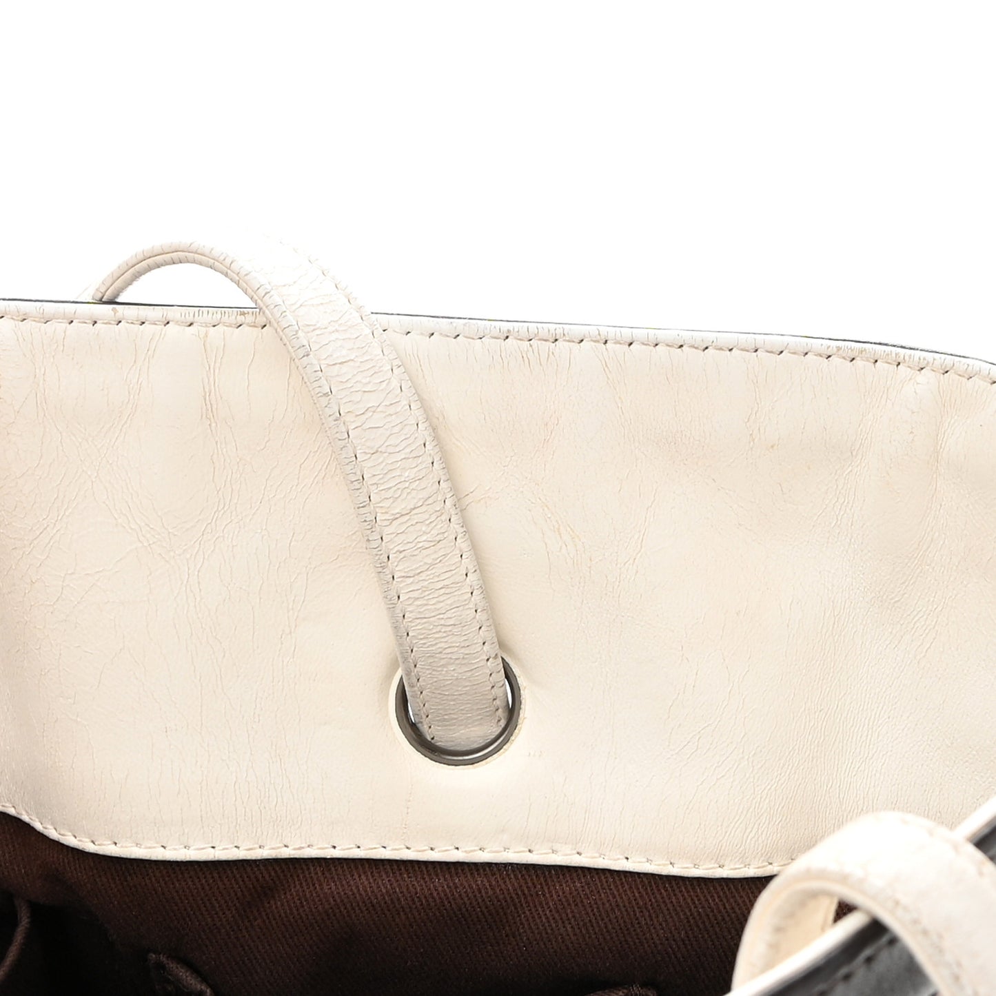 Lambskin Quilted CC Charm Tote White Multicolor