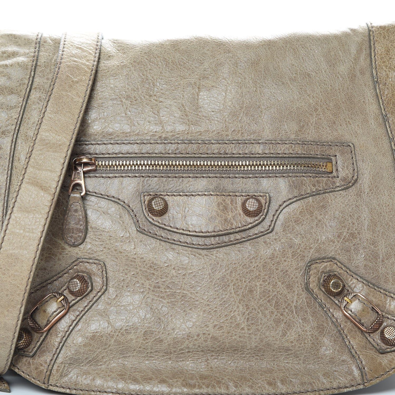 Balenciaga Agneau Giant 12 Rose Gold Hardware Neo Folk Messenger Gris Poivre 8 of 15